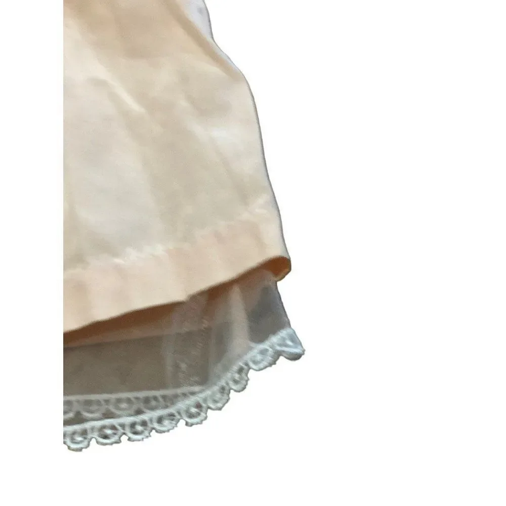Vintage Pretty N Pink Victorian Style Portrait Dress Light Peach Girls Size 7